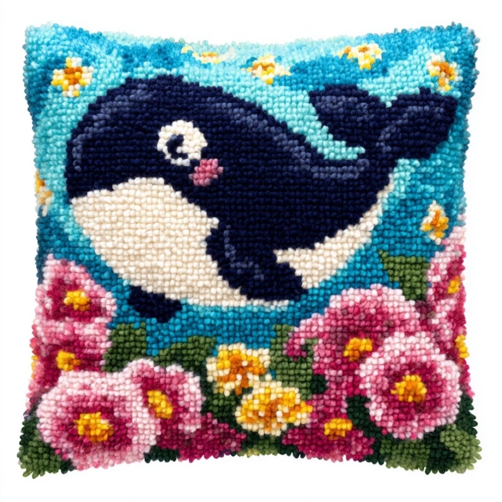 AxiangziK Latch Hook Cushion Kits for Adults,Flowers and Whales