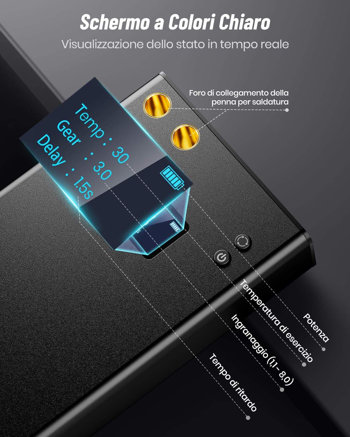 Seesii Saldatore a Punti, SE-203 11000mAh Saldatrice a Punti per Batterie LCD 80 Ingranaggi Regolabili, Spot Welder Portatili per 2 Fogli di Nichel da 5 m