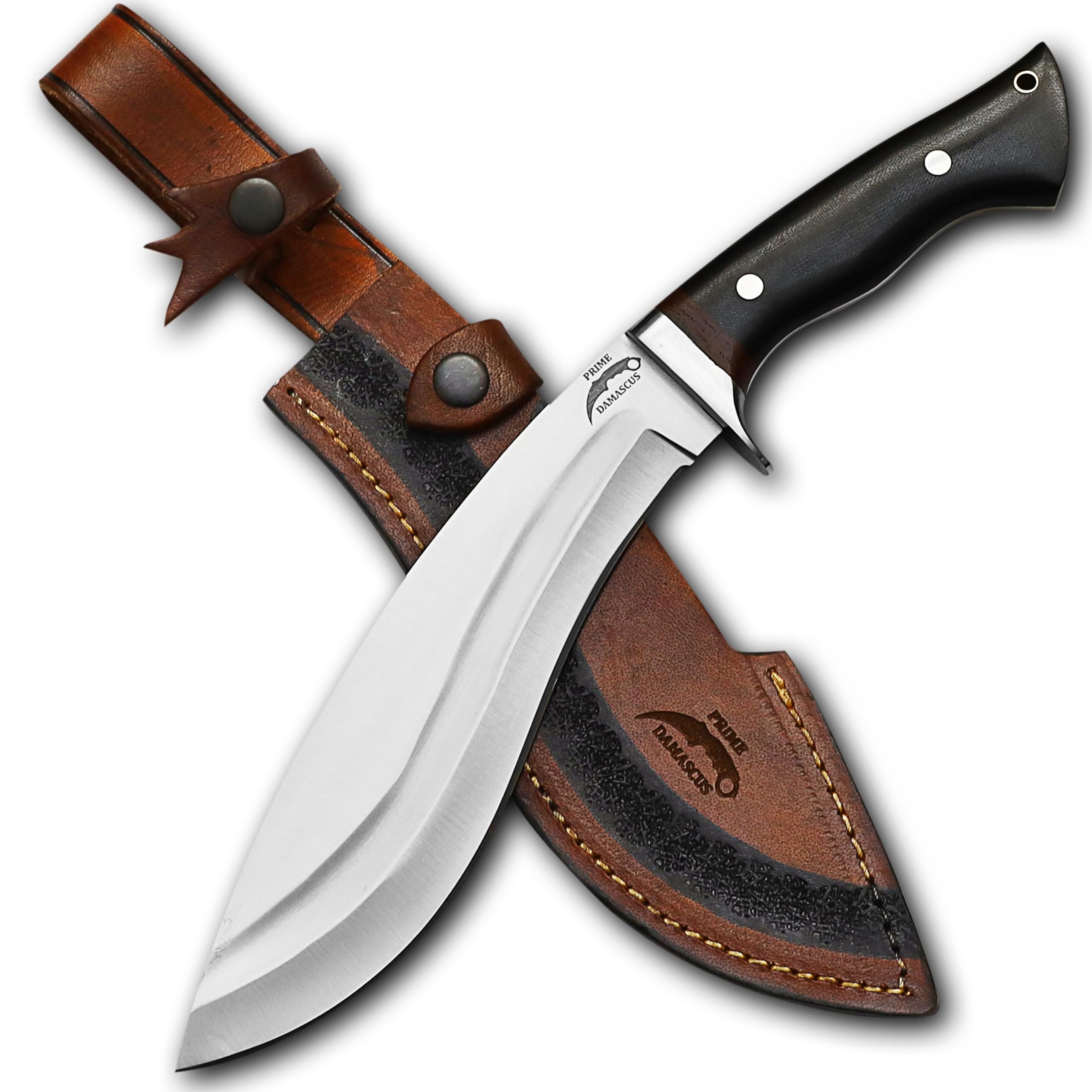 Kukri Machete Knife with Sheath Full Tang- Fixed Blade Cool Tool for Bushcraft and Camping- Best Handmade Gift for Men