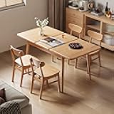 Muwuele Solid Wood Extendable Dining Table for 4-8 People with Seamless Extension from 47.2 to 63 Inches, Easy Assembly, Expandable Tables for Small Spaces, Dining Room, Kitchen, Living Room, Natural