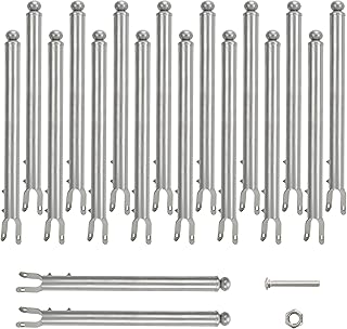 18 Pack 1-3/8'' Chain Link Fence Extension, 20'' Fence Extension Height, Galvanized Post Extender for Dogs and Privacy (Silver)