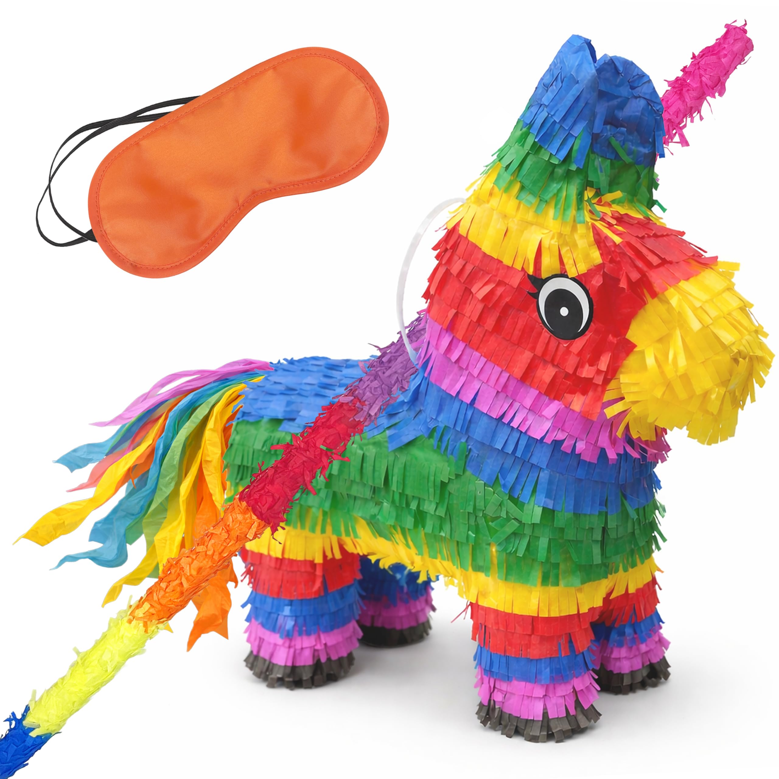 GIFTEXPRESS Pinata de burro arco iris de 16 pulgadas para fiestas de cumpleaños infantiles, Cinco de Mayo, decoraciones de Fiestas Favores de fiesta (15.5 x 13 x 4.5 pulgadas)
