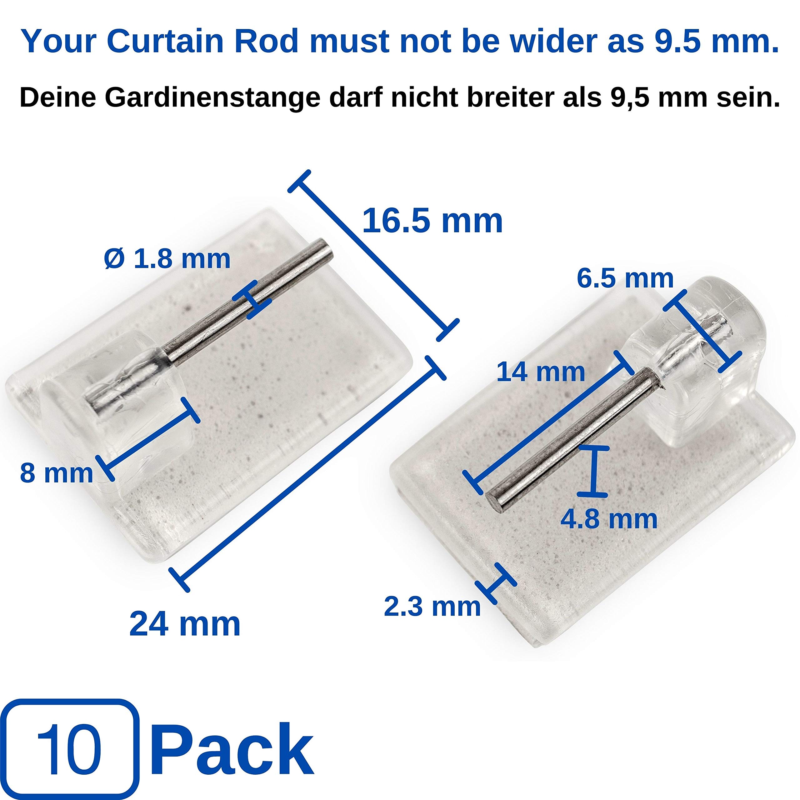 24 Ganci Autoadesivi Per Tende - Bianchi, Con Adesivo 3M, Senza Fori, Per Tende E Decorazioni - Foto 13