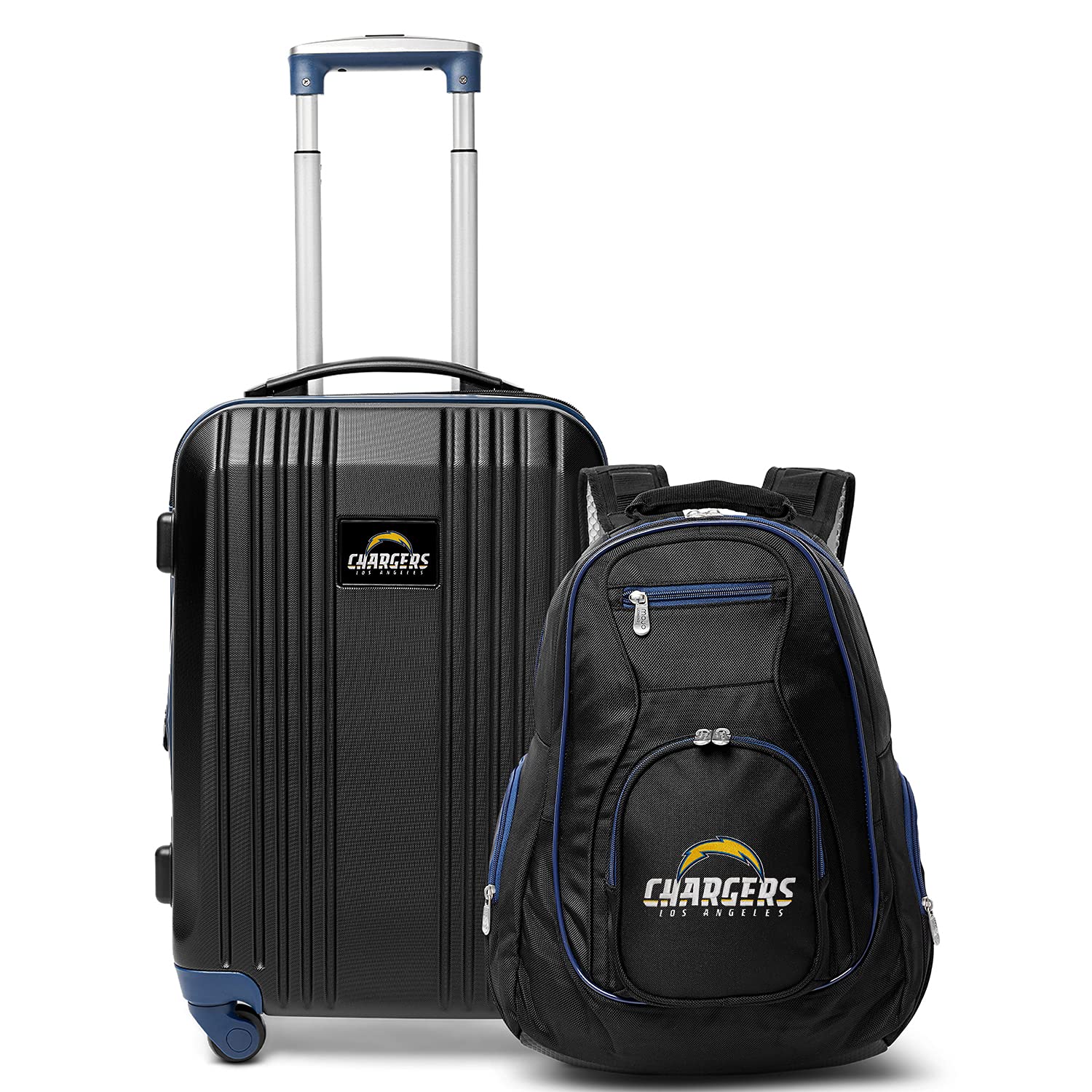Denco Los Angeles Chargers 2-Piece Luggage Set, Includes 21-inch Two-Tone Hardcase Spinner and 19