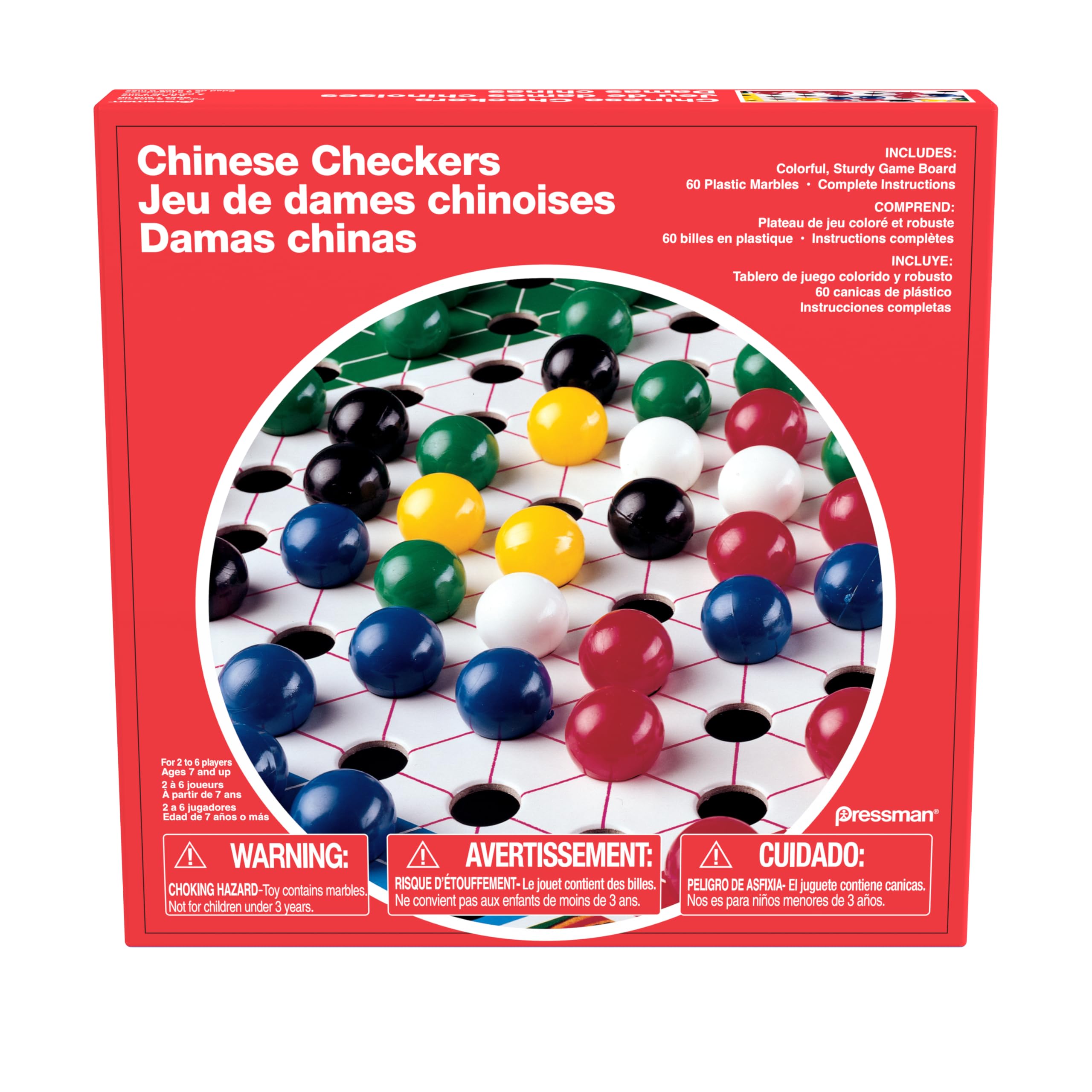 Chinese Checkers board with colorful marbles
