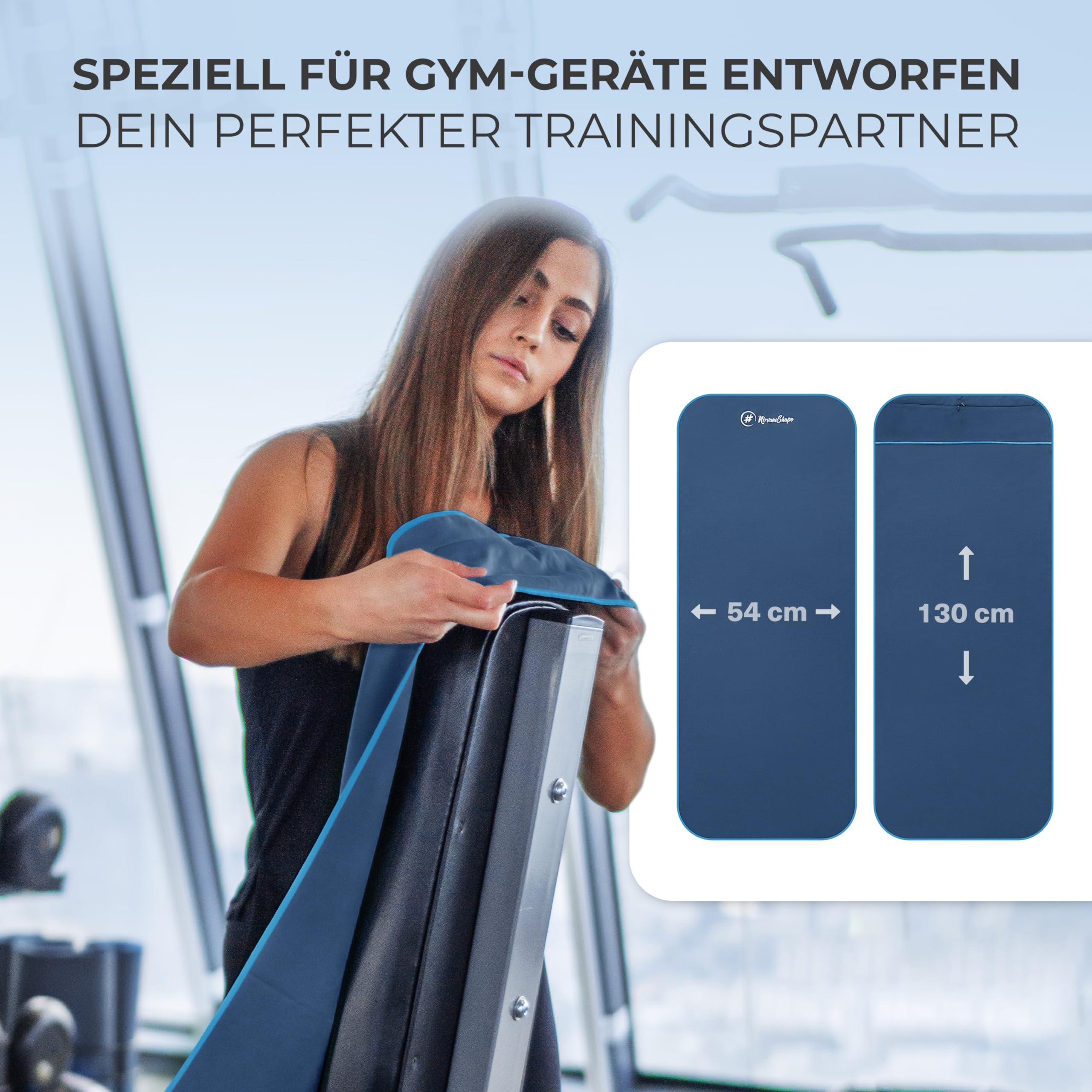 NirvanaShape Fitness-Handtuch | Aus starker Mikrofaser mit Magnet-Clip, stilvoll & funktional | Ultra-saugfähig & kompakt | Dein perfektes Sport-Handtuch fürs Fitnessstudio