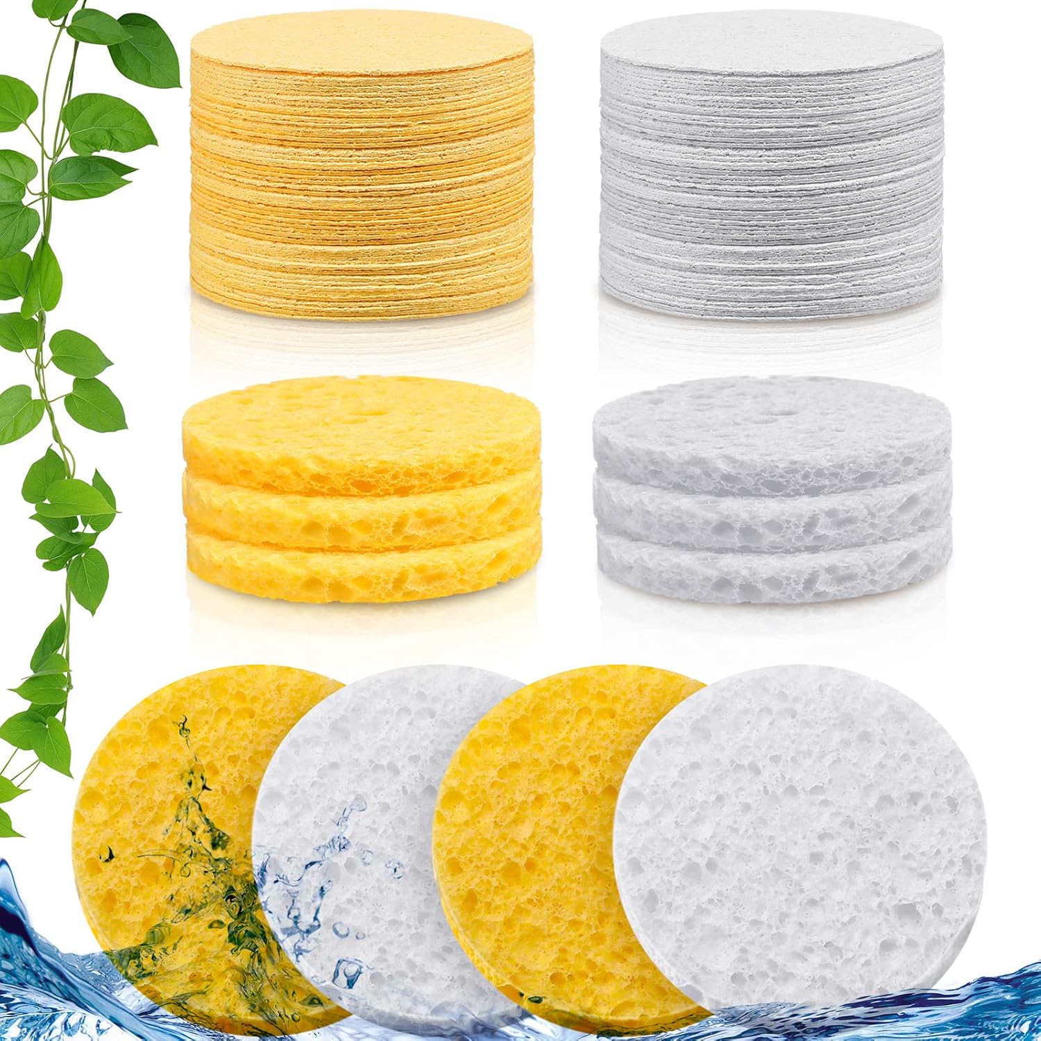 200個 フェイシャルスポンジ カウント 圧縮 フェイシャルスポンジ ウォッシュ メイク落とし スポンジパッド エステティシャン/エ  圧縮フェイシャルスポンジ、エステティシャンラウンドセルロースフェイシャルスポンジ、洗顔、マッサージ用の天然化粧品スパスポンジ ... 200個 圧縮フェイシャルスポンジ セルロース フェイススポンジ メイクアップスポンジ 洗顔パッド メイク落とし スポンジ 化粧品