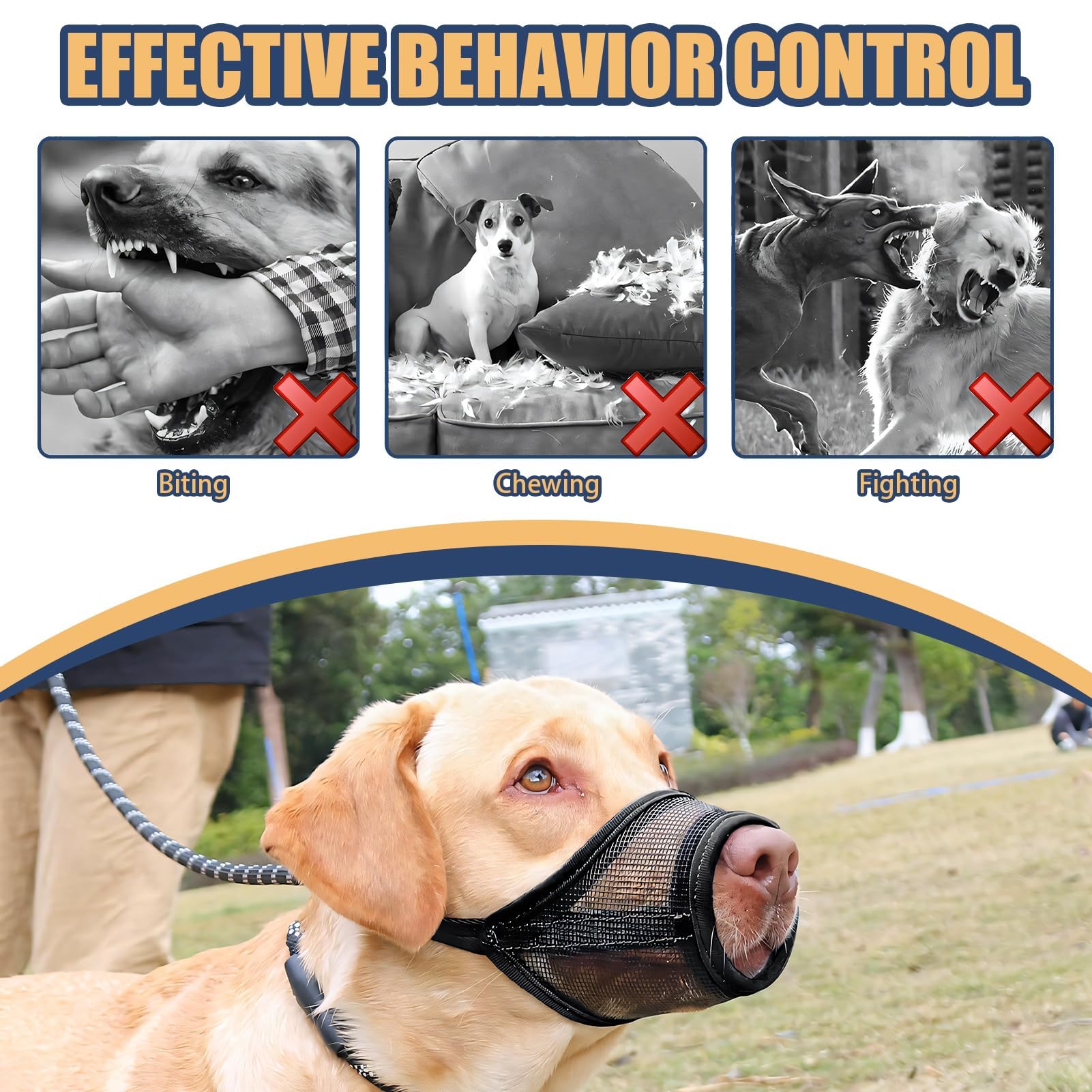 Muselière pour Chien Muselière Souple Réglable avec Sangles Velcro Museliere Anti Aboiement Morsure pour Petits et Moyens Chiens Jack Russell Terrier Corgi Shiba Inu (Noir,16-20cm)