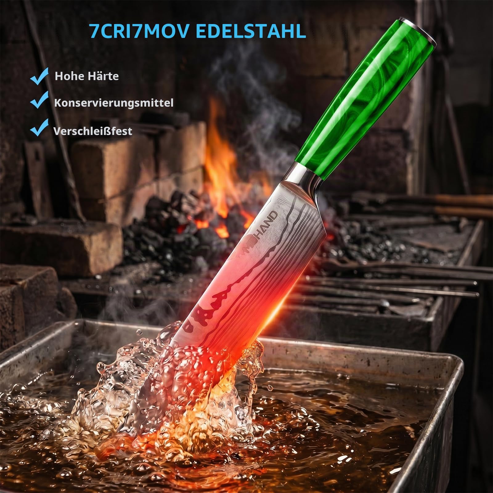 MDHAND Küchenmesser Set, 10-teiliges Set aus Rostfreiem Stahl Mit Ergonomischem Griff, Perfektes Geschenkset für Profiköche und Anfänger