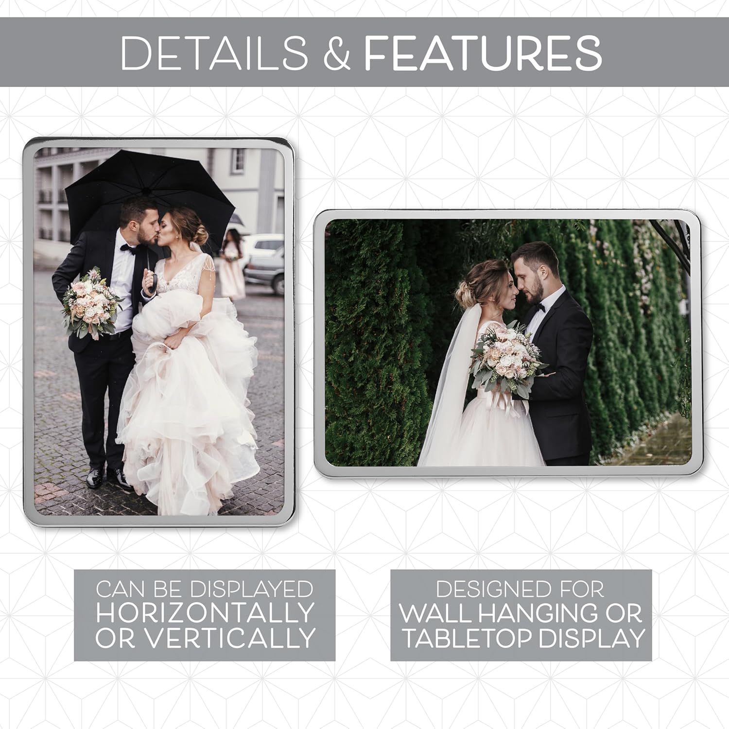 Sheffield Home Straight Fit Metal Photo Frame – Sleek Modern Design for Tabletop or Wall Display, 5x7 Inch, Silver