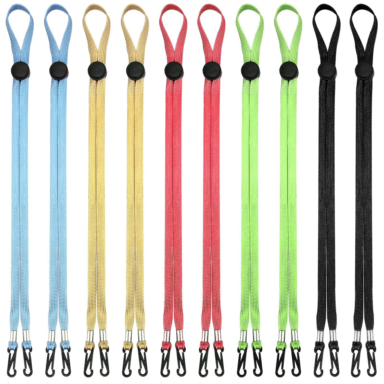 Lanyards for Face Mask 10 Pack, Mask Holder for Kids Adults Women, Adjustable Mask Lanyard with Clips,Face Necklace Holder Strap for Women Men Comfortable Around Neck Mask Holders to Protect Ears
