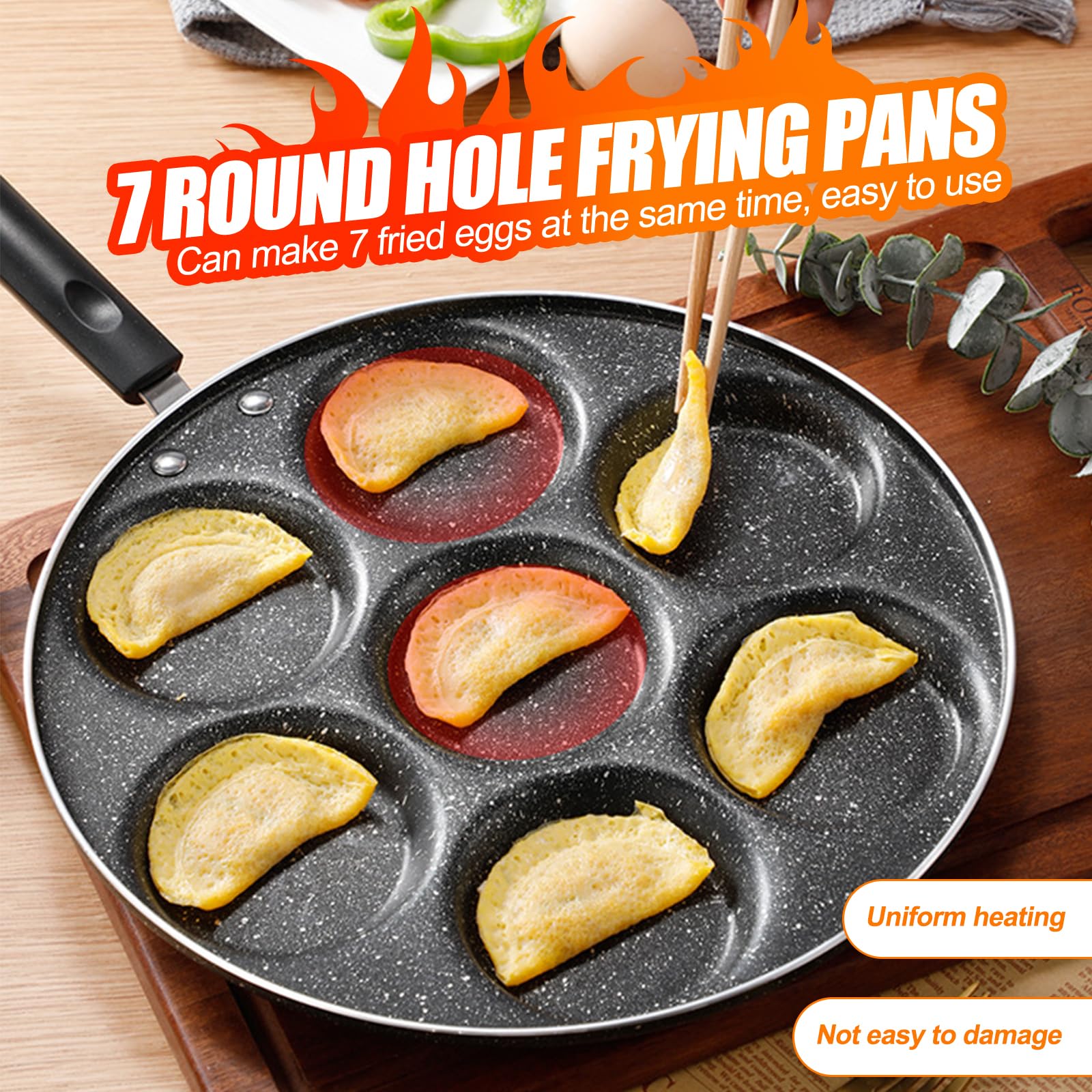 Cocina antiadherente para crepas de 7 moldes 5