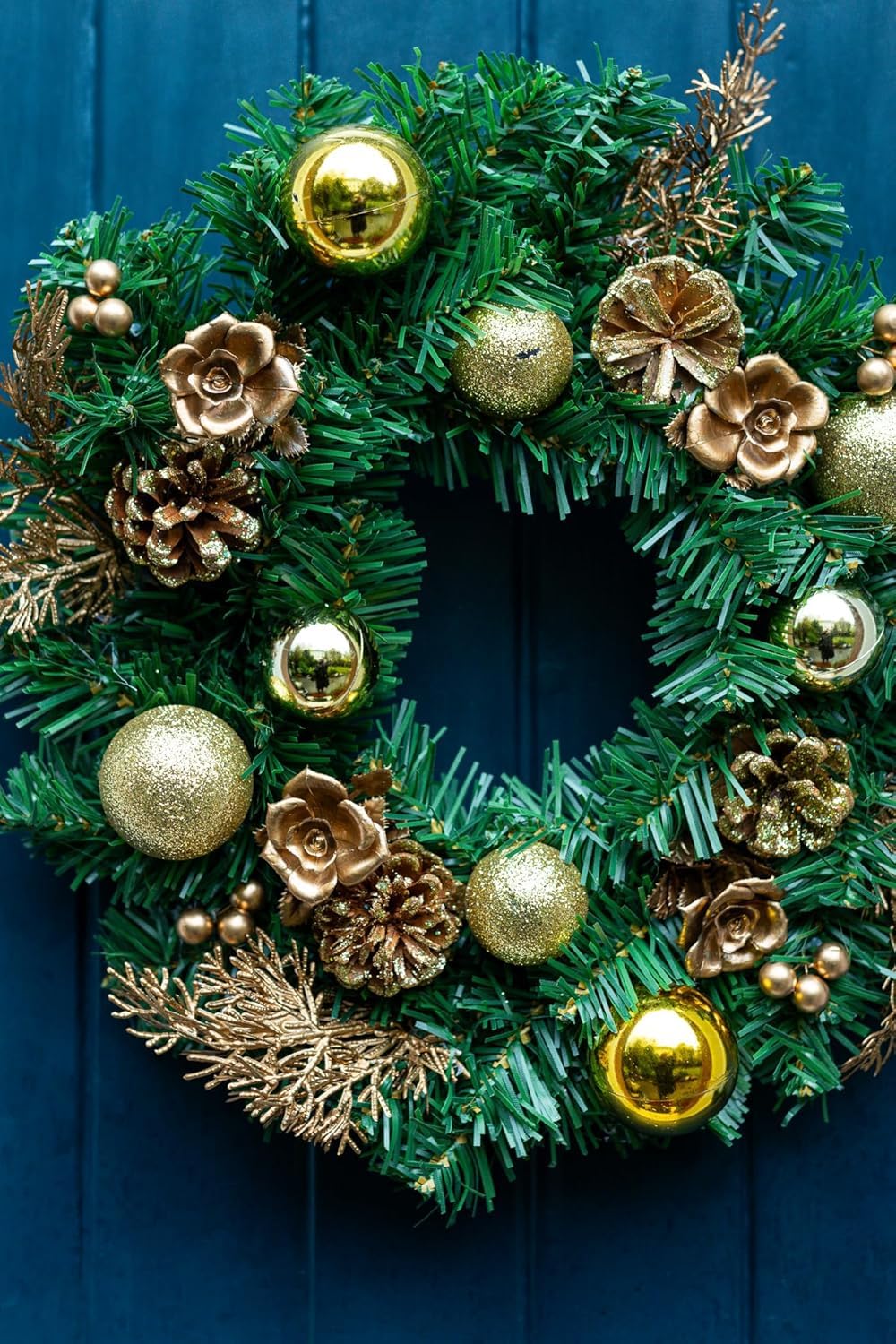 Marco Paul Christmas - Ghirlanda natalizia da 90 cm, con pigna, decorazione rustica, decorazione natalizia da appendere, decorazione tradizionale per interni, profumata ghirlanda di Natale