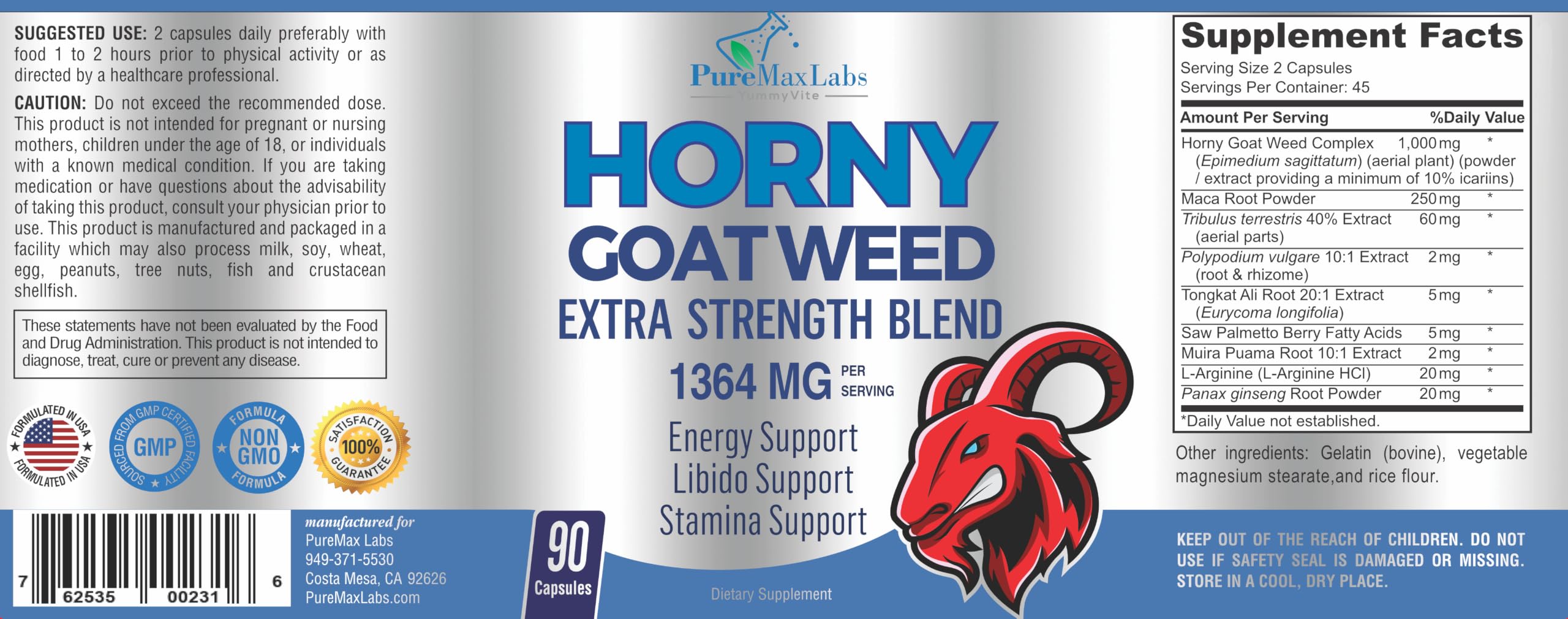 Horny Goat Weed Extra Strength Blend, 90 Capsules — Amazon image 7