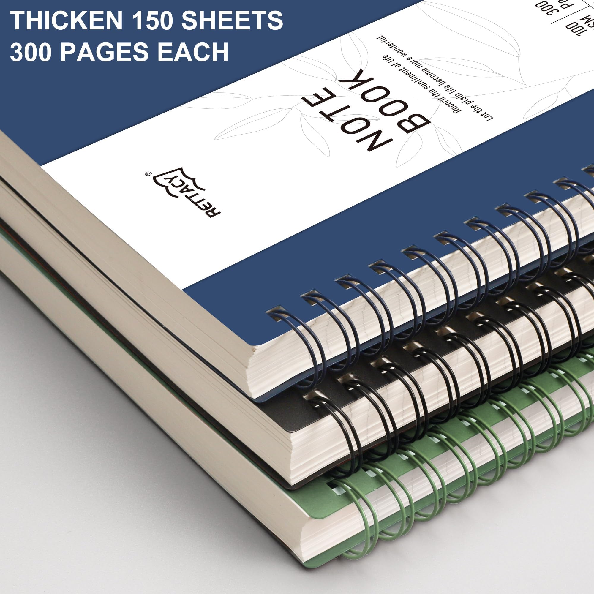 RETTACY B5 Dotted Notebook, Bullet Dot Grid Journal, Wirebound Spiral Notebooks 300Pages /150 Sheets for Writing,100gsm - Image 2