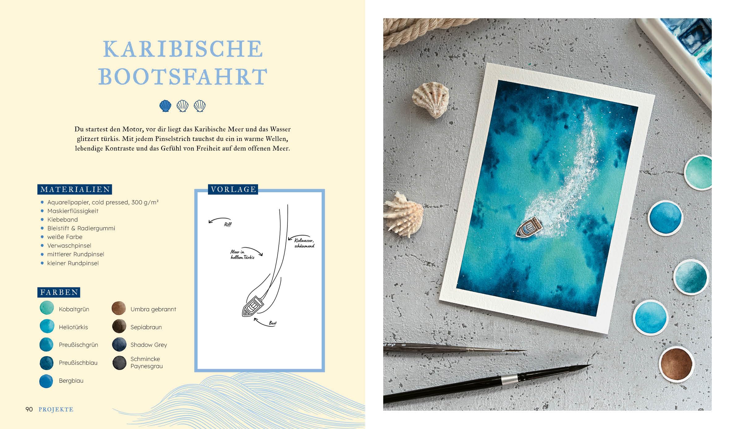 Salty Watercolor – Sommer, Sonne, Meer: 20 maritime Motive Step by Step in Aquarell malen | Strand, Meerestiere, Sonnenuntergang | Mit wichtigen ... | Mit Vorlagen zum direkten Losmalen