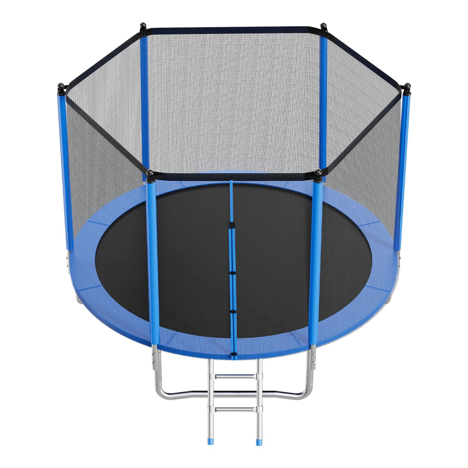 VEVOR Trampolino da Esterno 305 x 305 cm con Rete di Sicurezza e Telaio in Acciaio, Omologato ASTM, per Carichi Pesanti, Capacità Massima di 150 kg, Trampolino da Giardino per Bambini