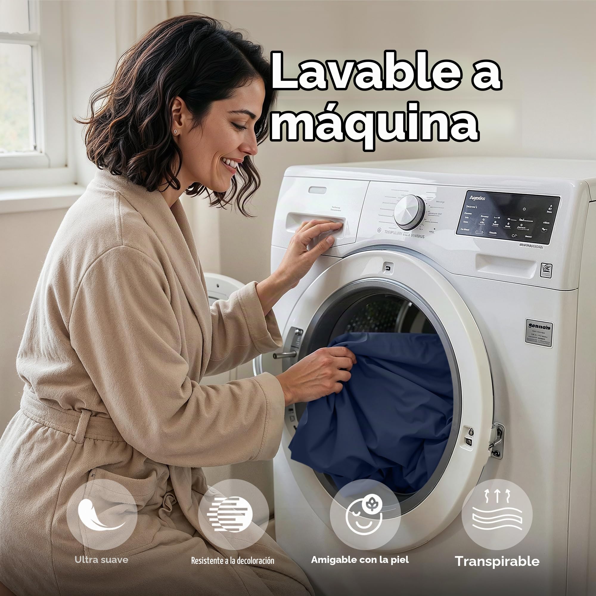 Utopia Bedding Juego de sábanas de Microfibra de 4 Piezas (Azul Marino, Queen)