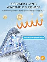 Vista 45 de Proadsy Parasol para parabrisas actualizado 2026, ajuste personalizado, Lexus NX 2022-2025 2026, 4 capas, plegable, protector de parasol frontal que