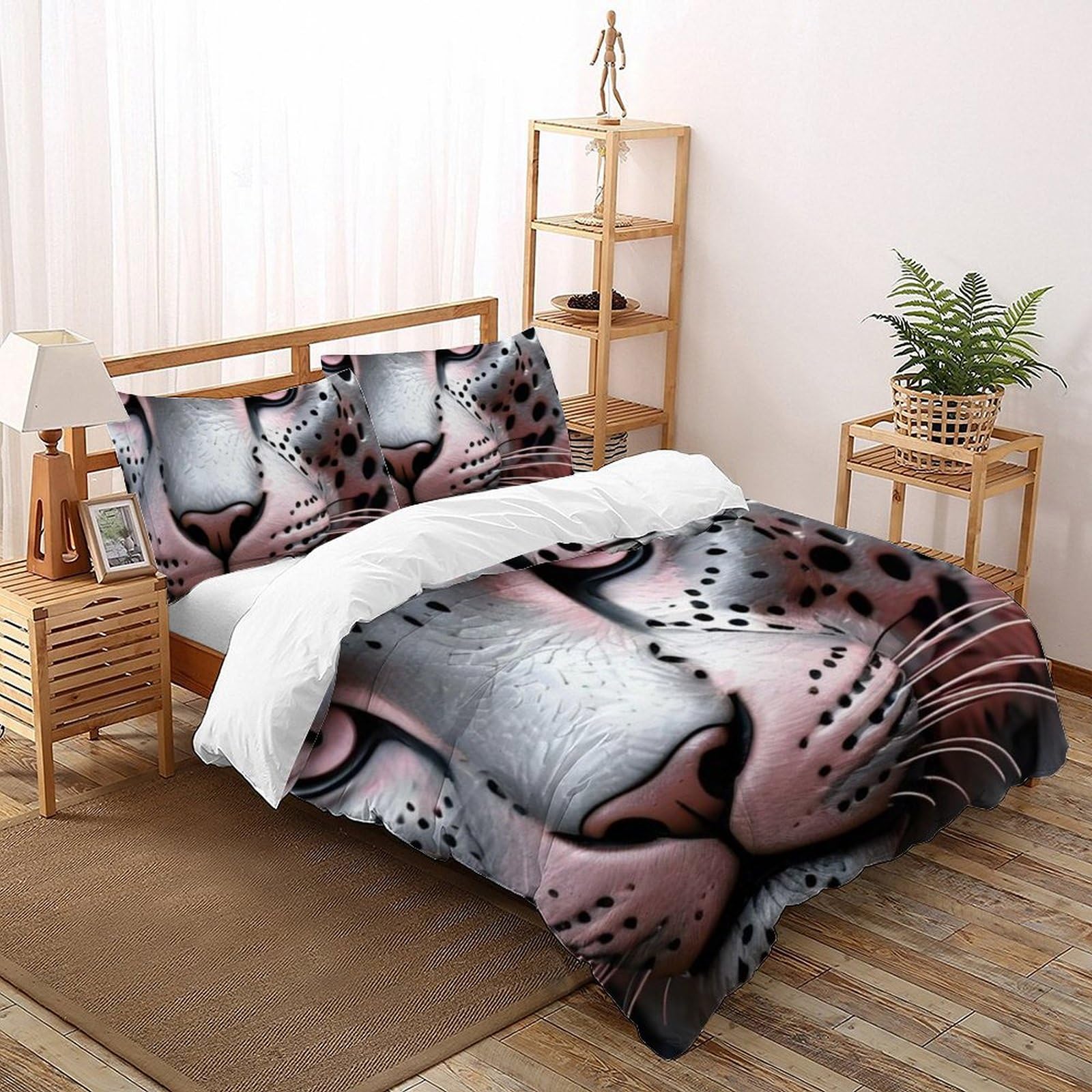 Housse de couette double Panthère Rose 200x200cm en microfibre imprimée