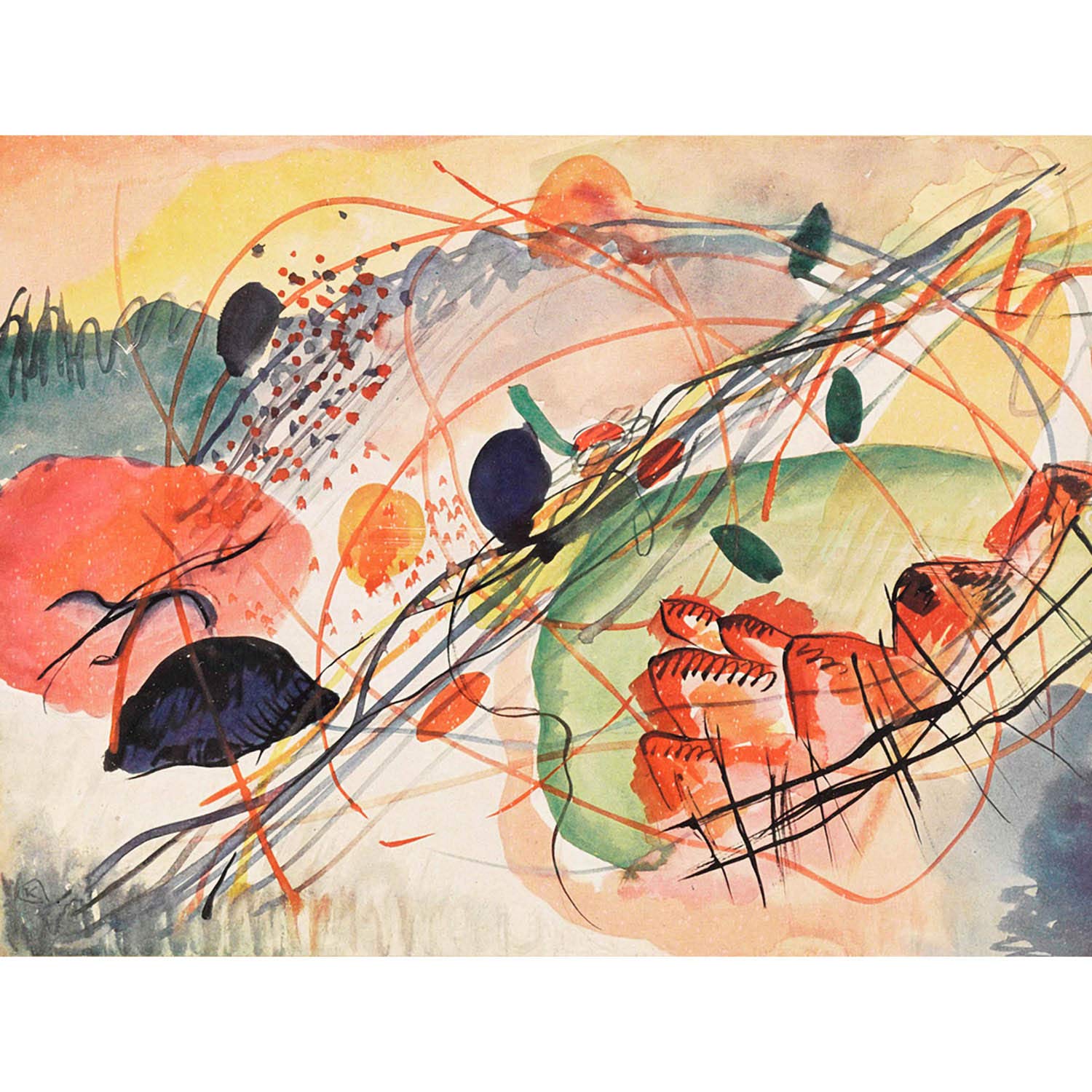Wee Blue Coo WASSILY KANDINSKY AQUARELL KUNSTDRUCKE JAPANPAPIER ART PRINT POSTER HP1139