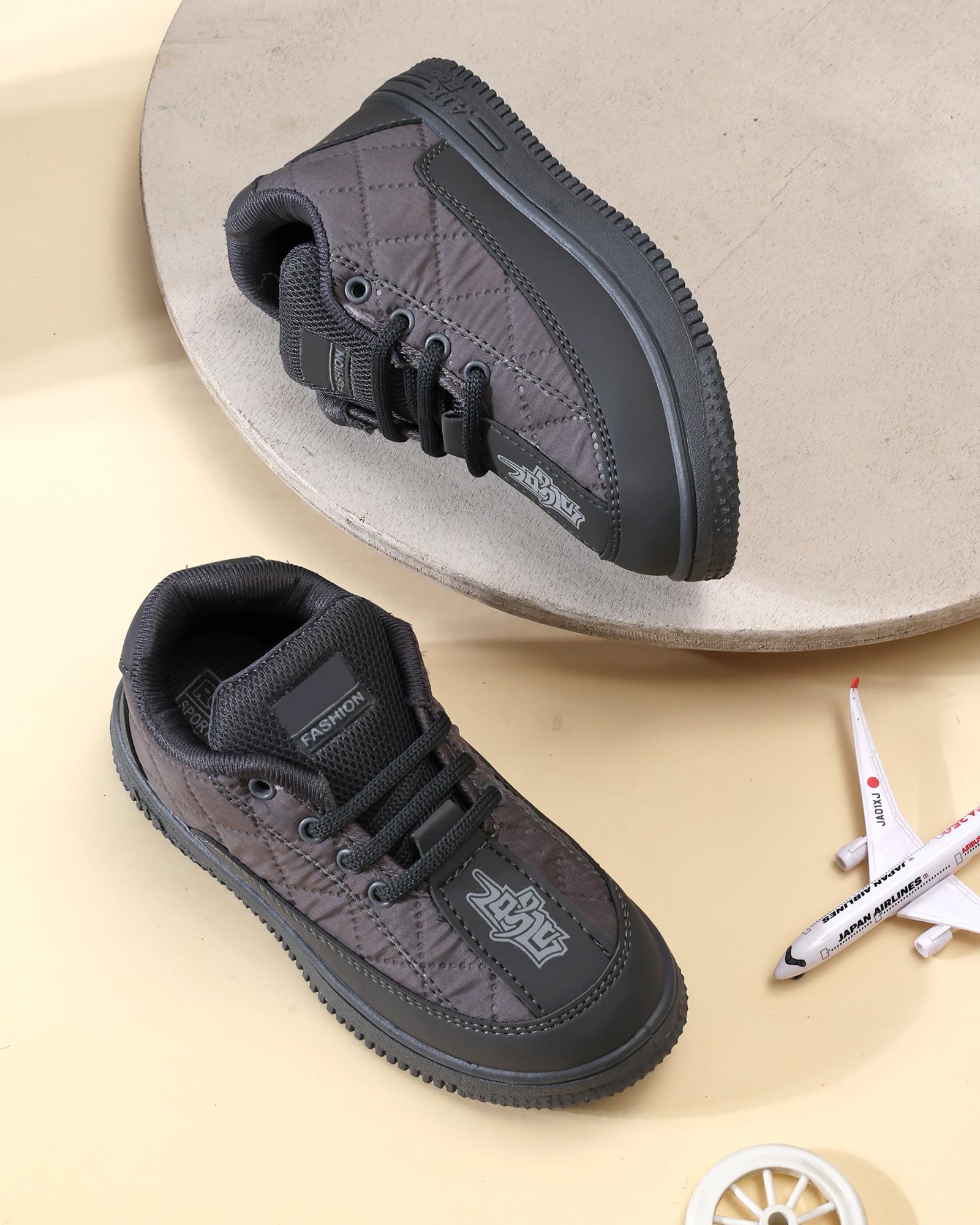 TOMSY CHOICE PVC Sole Grey Kids Shoes β Lightweight, Durable & Comfortable Footwear for Boys & Girls(Size 4 UK) 1