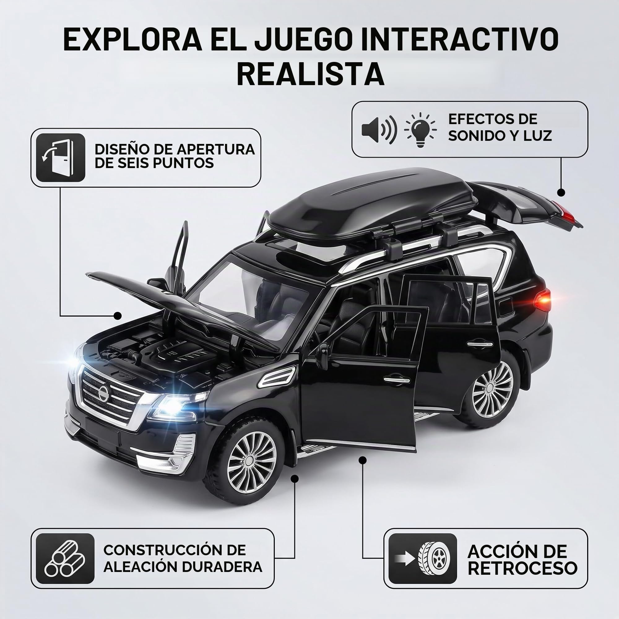 Coche Modelo Fundido a Presión Todoterreno 1/32 Aleación Metal