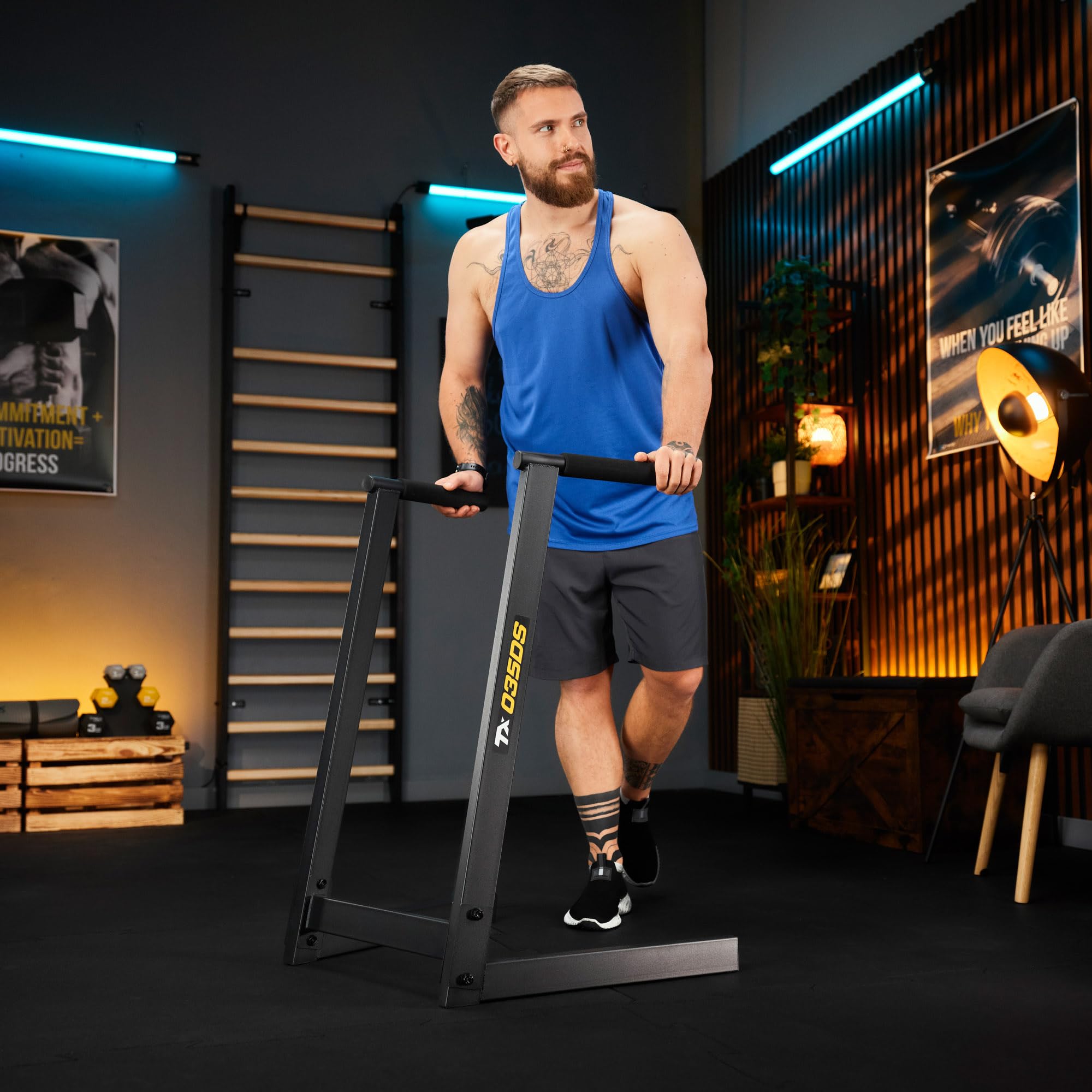 TREX SPORT Dip Barren Dip Station Push Up Dip Ständer bis 150 kg TX-035DS | Aus Stahl, Stabil & Rutschfest, Calisthenics Equipment für Dips, Bauch & Oberkörper