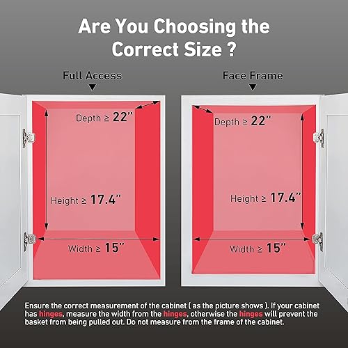 Miniatura 5 de Organizador de gabinete extraíble (14 pulgadas de ancho x 21 pulgadas de profundidad), estantes deslizantes de 2 niveles con mango de madera,