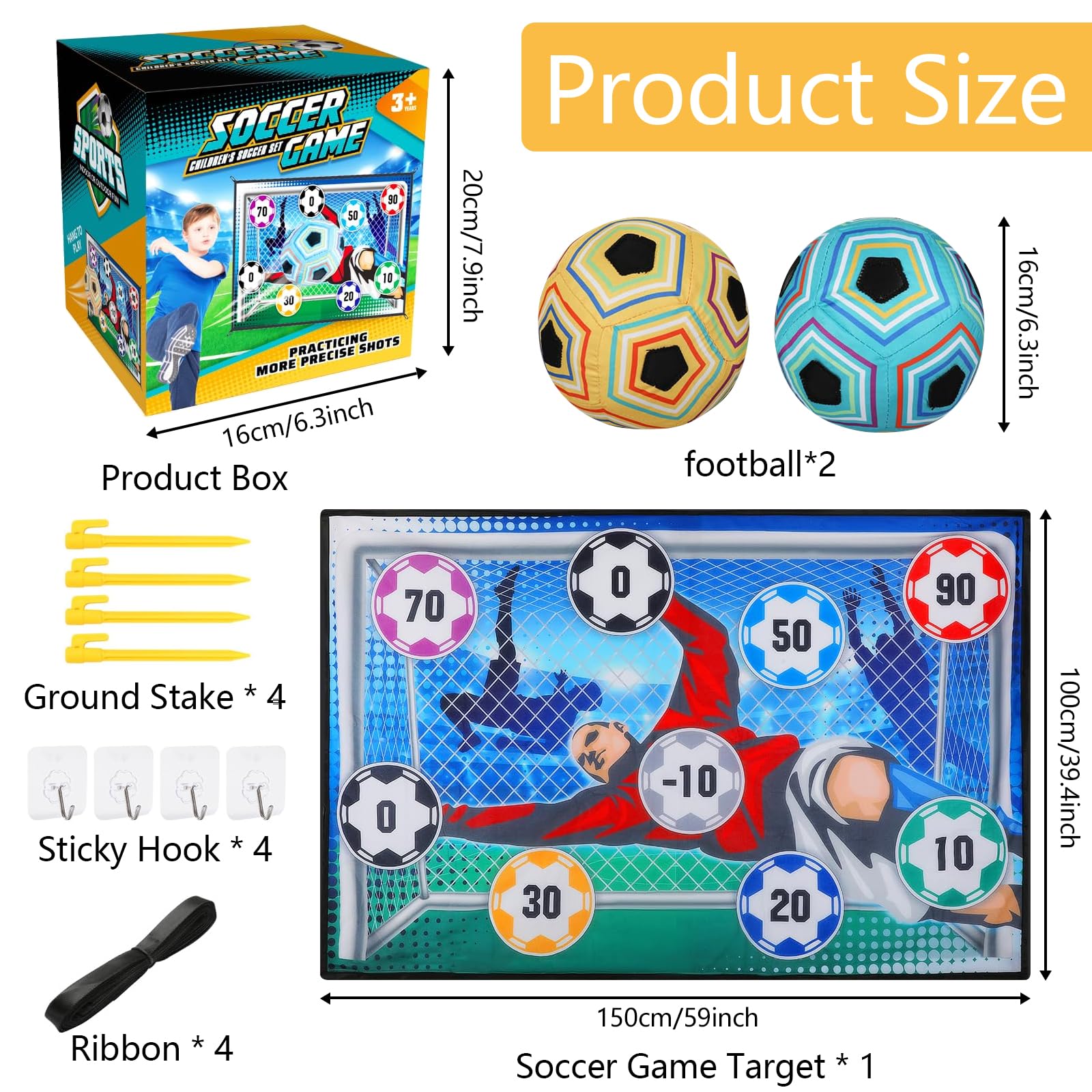 Jeu De Football Pour Enfants 3-8 Ans - But Intérieur Extérieur Avec 2 Balles - Sport Et Loisir Garçons Filles