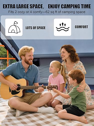 Miniatura 3 de Tiendas inflables para acampar  Tienda de campaña de glamping fácil de inflar con bomba de mano, tienda de campaña inflable de PVC impermeable para