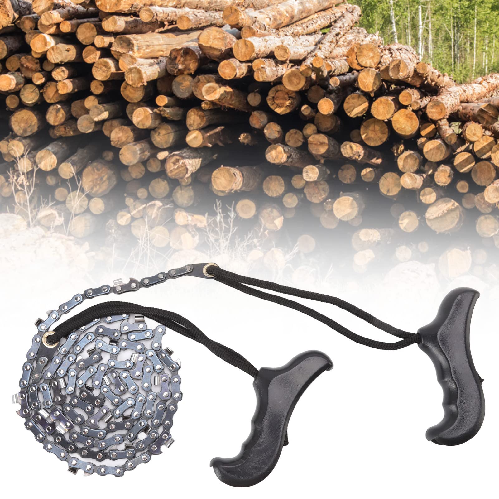 Survival Chain Saw, 48 Inch, Foldable Garden Pruning Tool, 64 Links, 21 Cutters