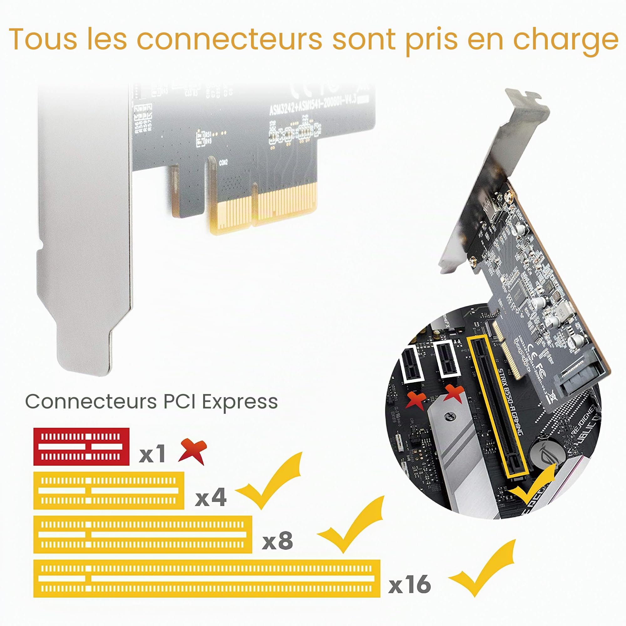 ICY Box Carte USB 3.2 avec Port USB 3.2 Gen 2x2 (20 Gbit/s), USB-C, Installation dans Un Slot PCIe, IB-PCI1901-C32