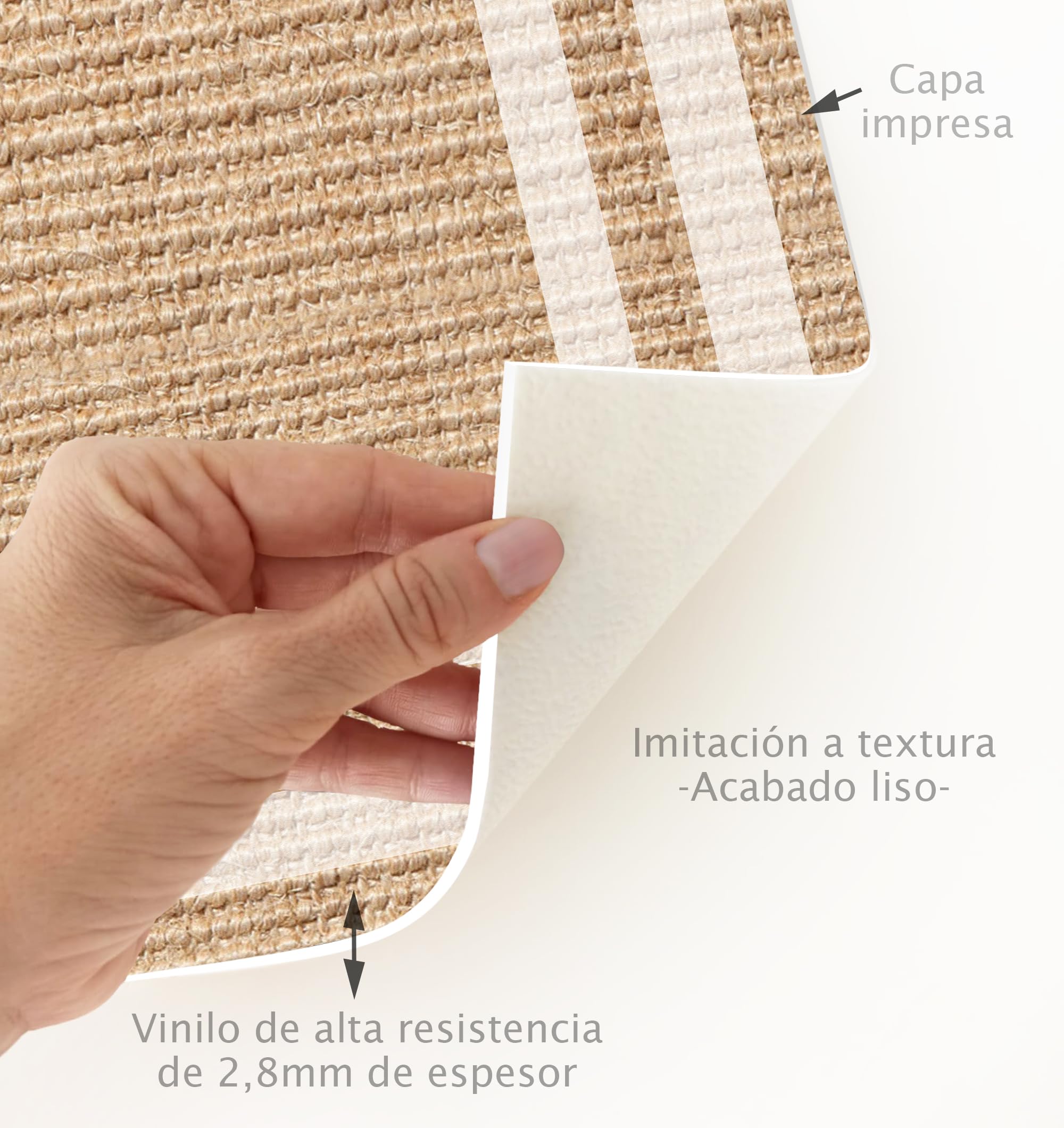 VINILIKO Design | Alfombra Vinílica Agnan 100x133 cm - Antideslizante, Impermeable, Lavable - Varios Tamaños - Alfombra Vinilo Salón, Cocina