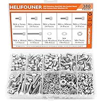 Vista 14 de Juego de 1280 piezas, tornillos de máquina Phillips de cabeza plana M2 M2.5 M3 M4, acero inoxidable 304, kit de tornillos métricos, tuercas