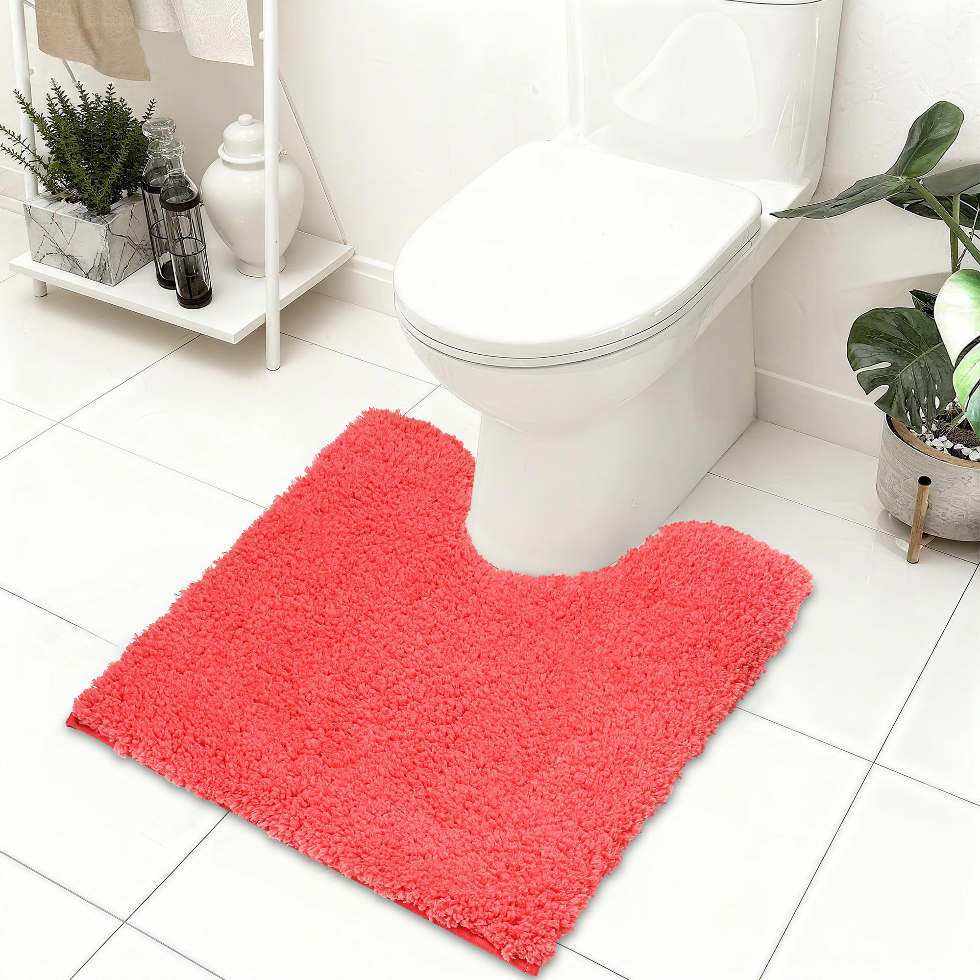 Baahrnom Toilet Mat 50x50 cm Non Slip Pedestal Mat Machine Washable Toilet Rug for Bathroom Floor — image 1