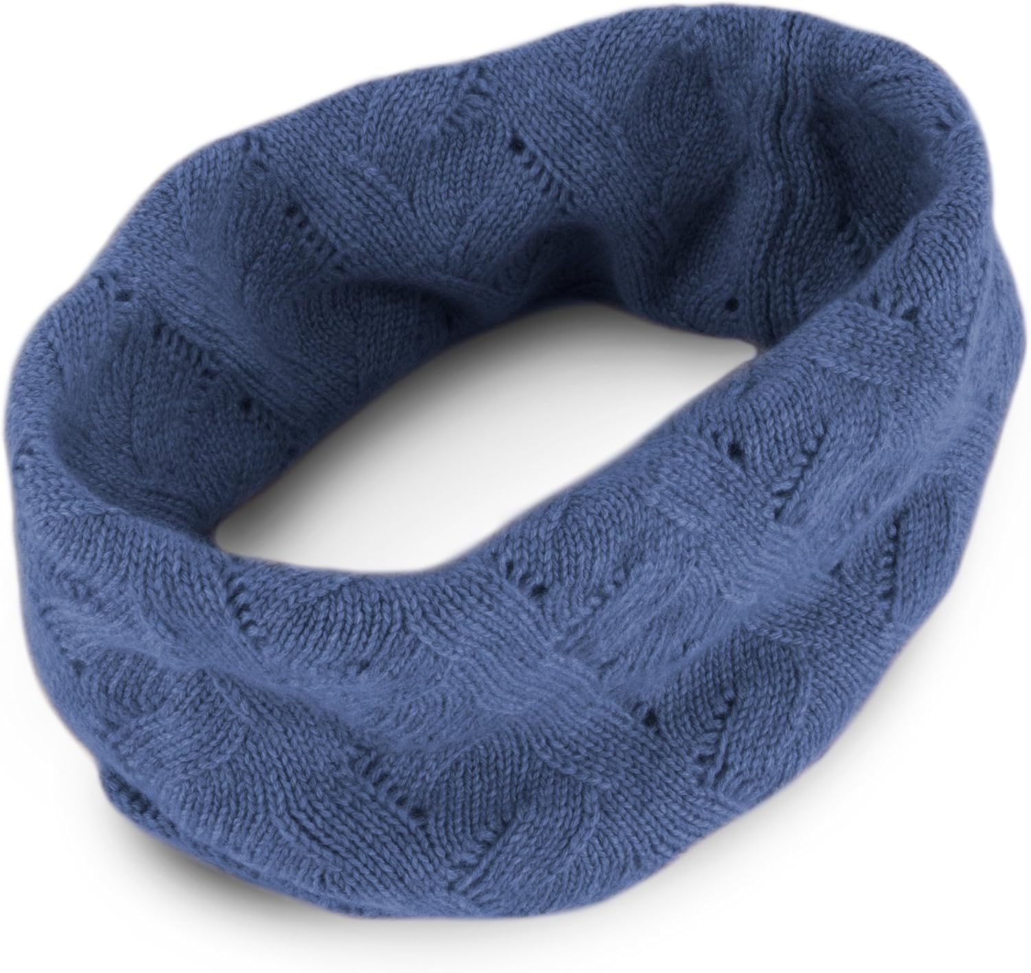 Love Cashmere Women's 100% Cashmere Infinity Scarf Snood - Denim Blue - made in Scotland RRP $150