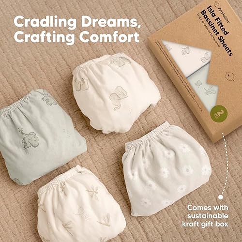 Miniatura 9 de Paquete de 2 sábanas ajustables para moisés para niñas, niños, viscosa derivada de bambú, compatibles con Halo Bassinest Swivel Sleeper, Graco, Baby