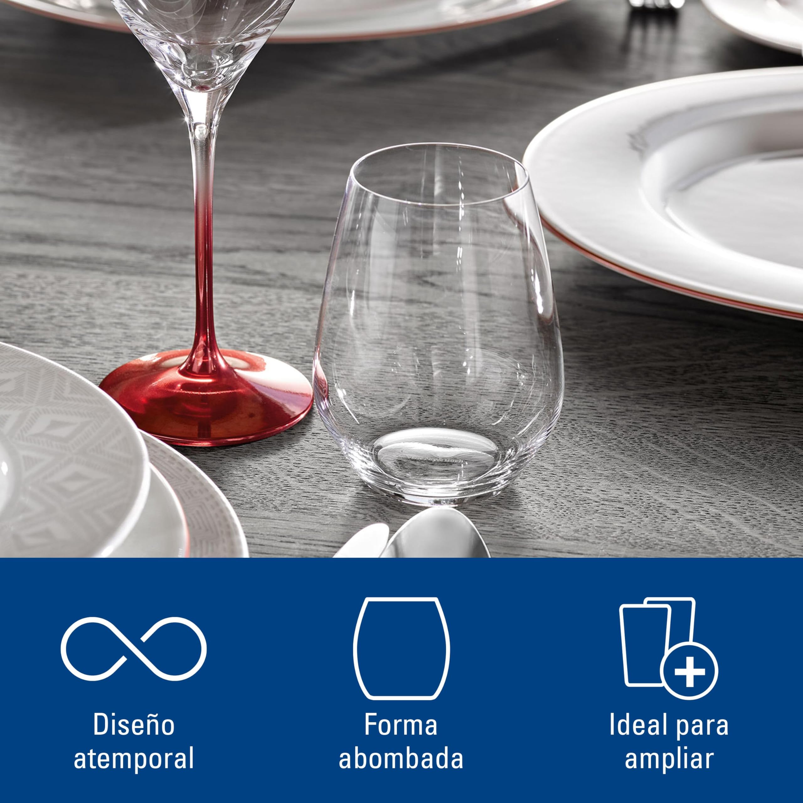 Villeroy & Boch Ovid Vaso Juego De 4 Claro, Apto Para Lavavajillas, Vasos De Agua De Cristal, Set Vasos, Copas De Agua, Vidrio De Cristal