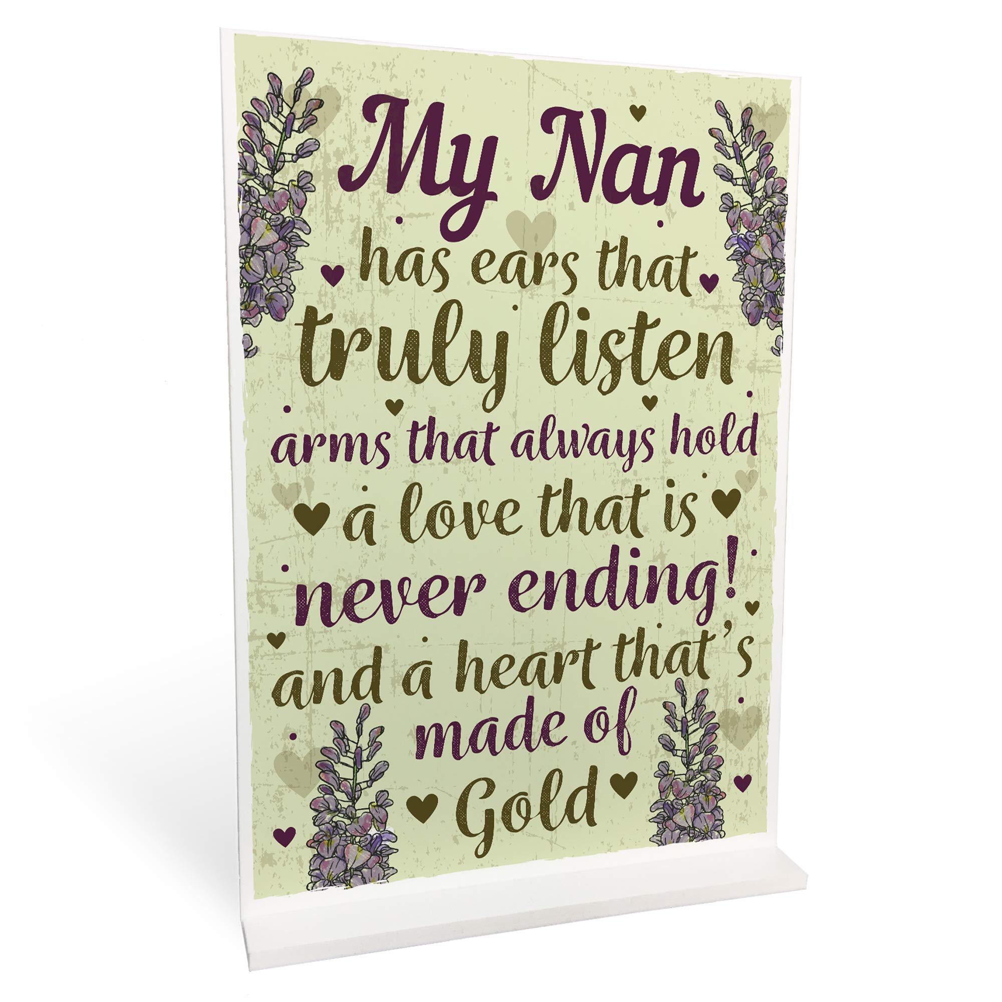 Red Ocean Nan Decorations Standing Plaque Nanny Birthday Christmas Gifts Grandparent Keepsake Sign