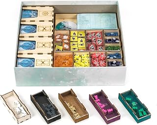Fin Organizer for Finspan (Natural Deluxe) | Wooden insert that fits Finspan, Sharks & Reefs expansion, Finspan Upgrade Pack