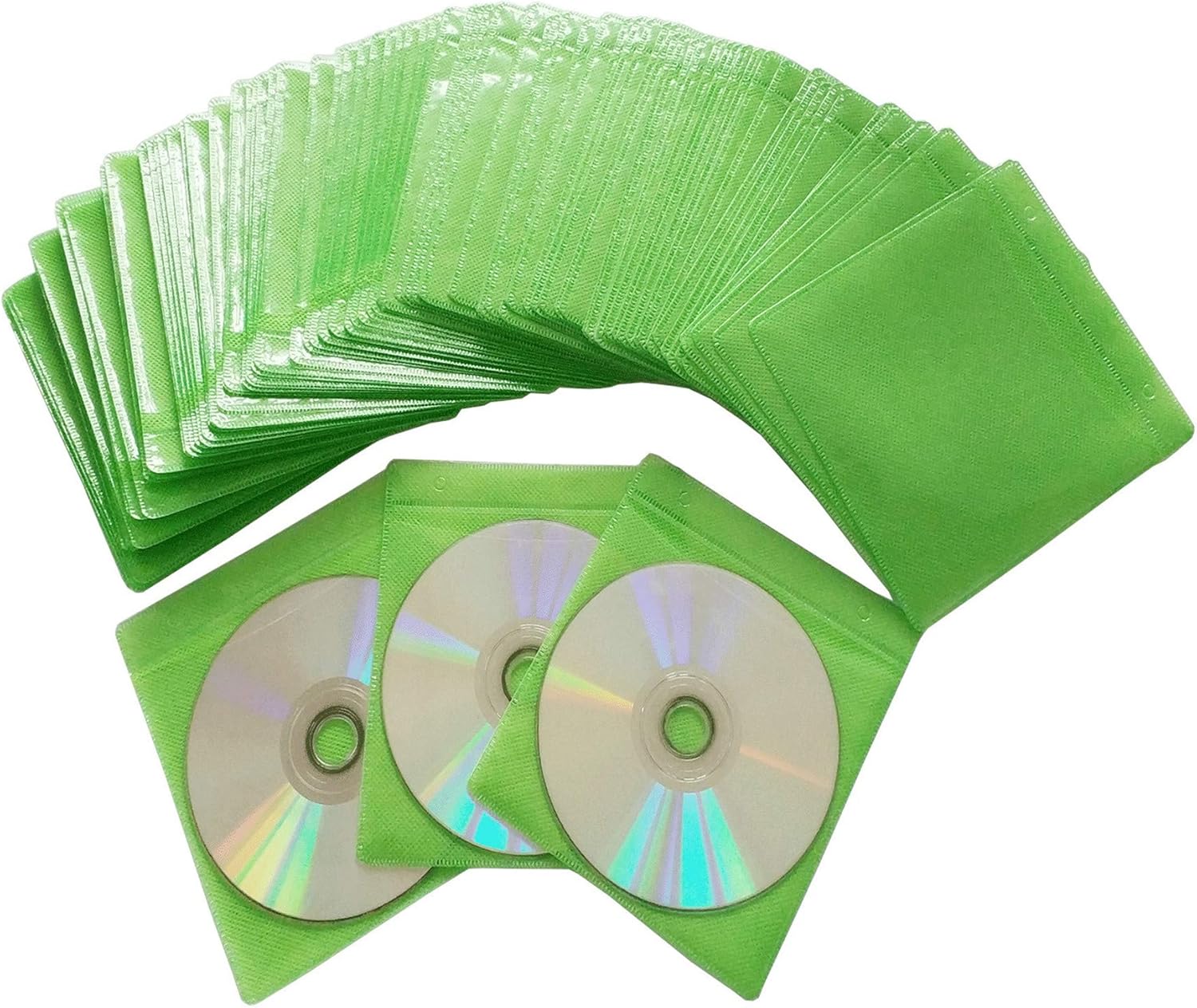 100 Pack Premium CD DVD Sleeves,Thick NonWoven Material DoubleSided