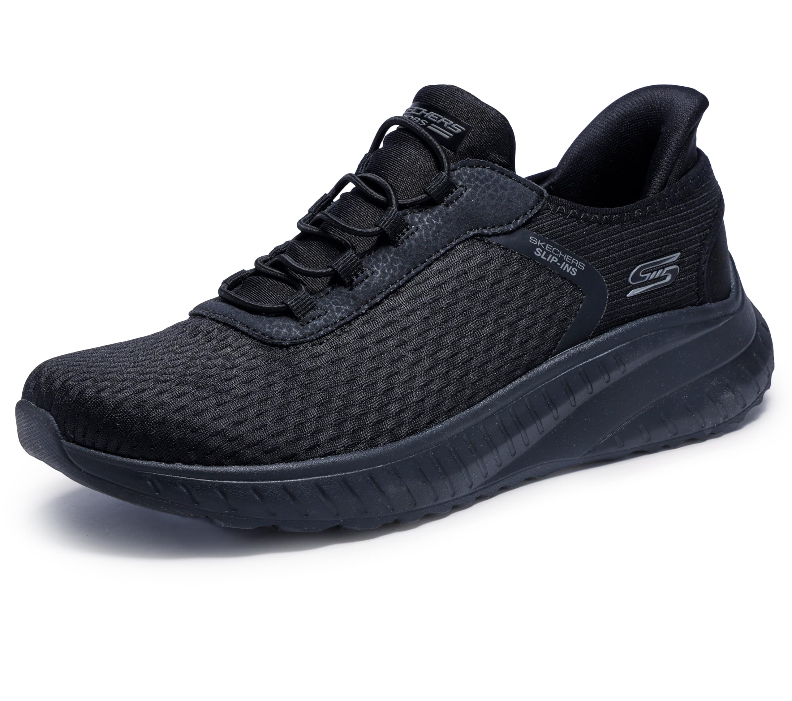 Skechers Hands Free Slip-ins Bobs Squad Chaos – In Color, Sneaker für Damen, Schwarz/Schwarz, 38 EU