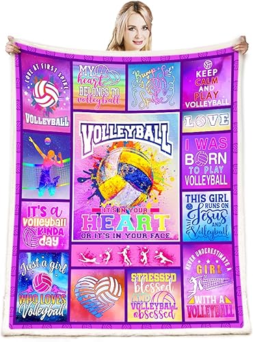 Miniatura 4 de Regalos de voleibol para adolescentes, niñas, jugadores de equipo, amantes de las mujeres, manta de felpa súper suave y acogedora para sofá, cama,