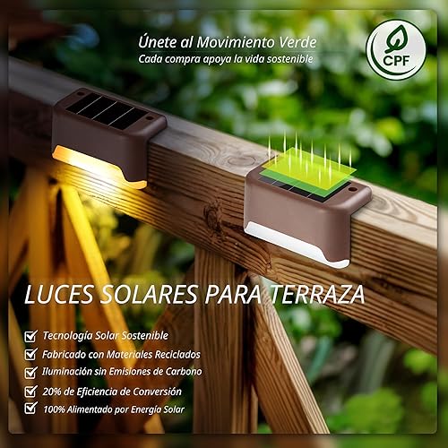 SOLPEX Paquete de 20 luces solares para cubierta al aire libre, luces LED impermeables para escaleras, escalones, cercas, patio, jardín y caminos