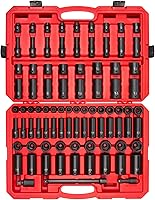 Vista 22 de TEKTON Juego de llaves de impacto de 6 puntos de profundidad de 1/2 pulgada con funda, 23 piezas (0.394-1.260 in) SID92330