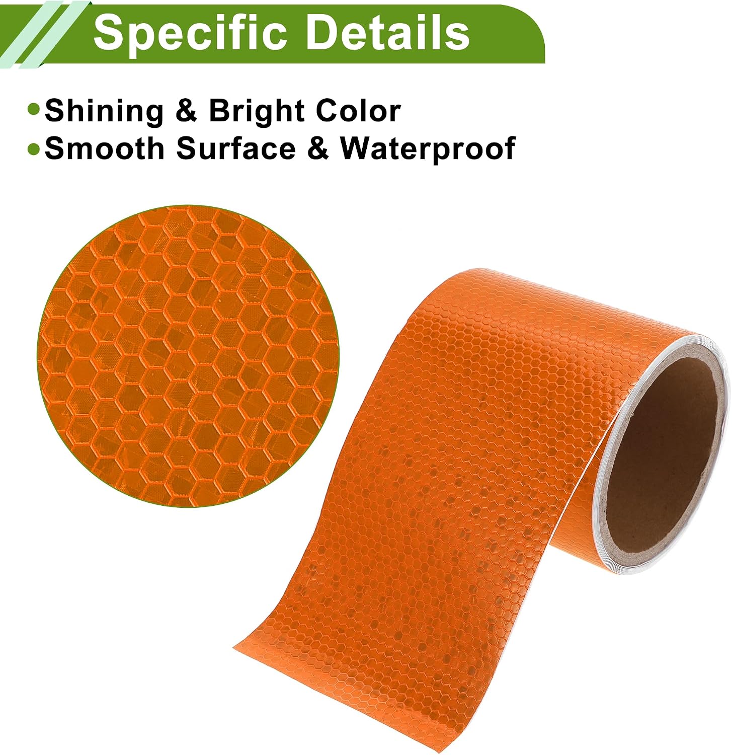 Universal 9.84ft x 3.94In Air-Release Adhesive Pinstripe Tape Reflective Automotive Pinstriping Tape PVC Orange