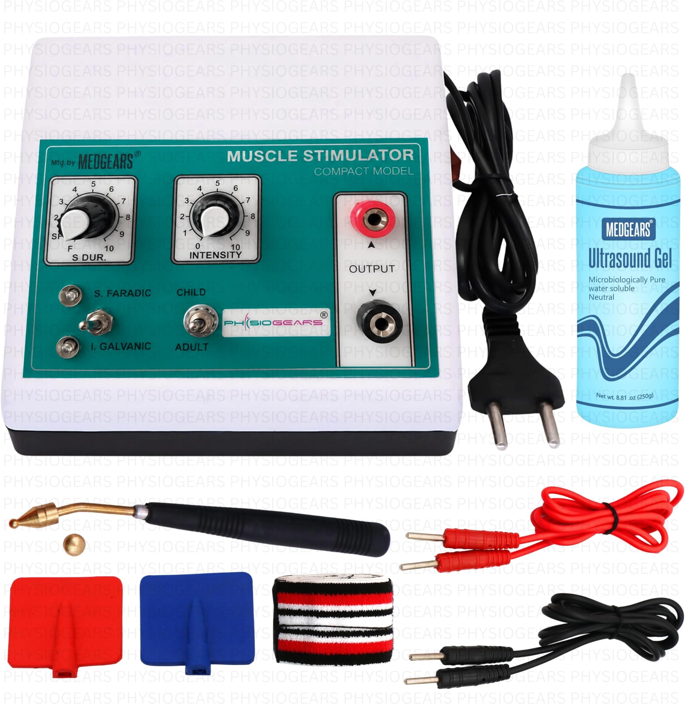 MEDGEARS Mini MS Physiotherapy Equipment Muscle Stimulator Galvanic & Faradic Stimulation Therapy (ELectrode Pad)