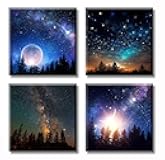 DJSYLIFE Galaxy Wall Decor for Boys Room Canvas Wall Art Colorful Nebula Starry Cosmic Painting Astronomy Poster Modern living room Bedroom Aurora Nature Landscape 12