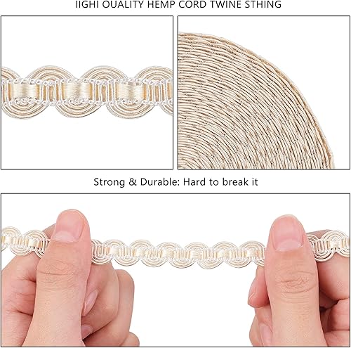 Miniatura 4 de PH PandaHall 15M (16 yardas) 12 pulgadas (0.551 in) patrón de curva de nailon para disfraz, manualidades, costura, joyería, fabricación de joyas,